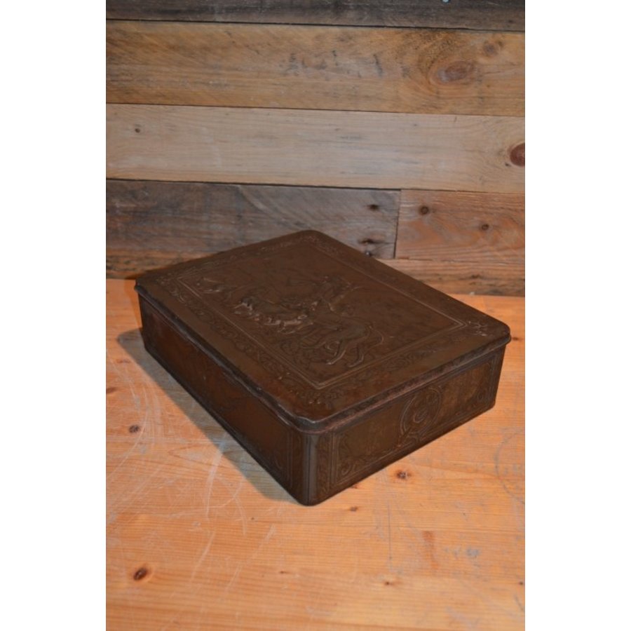 Brocante blik met jachttaferelen-5