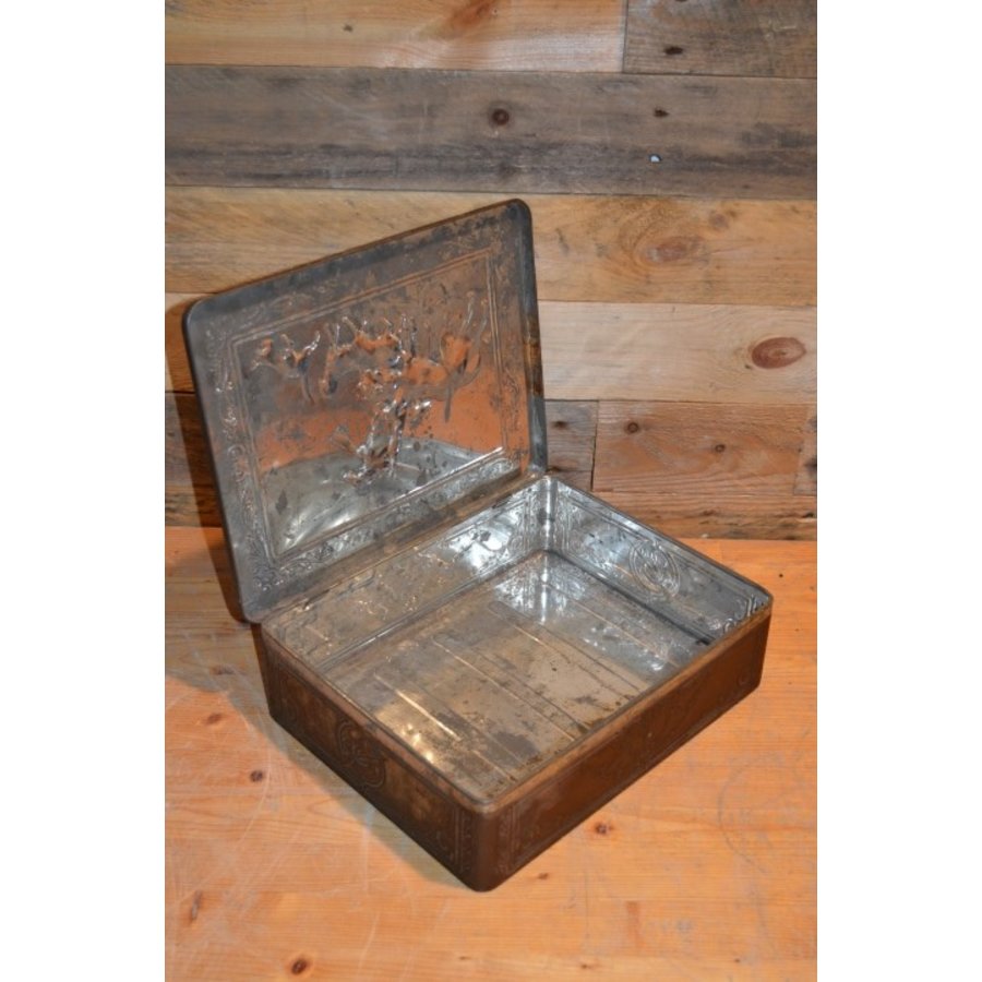 Brocante blik met jachttaferelen-6