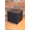 LoodsVol, Tweedehands Vintage kubus hocker met donkerbruine stoffering