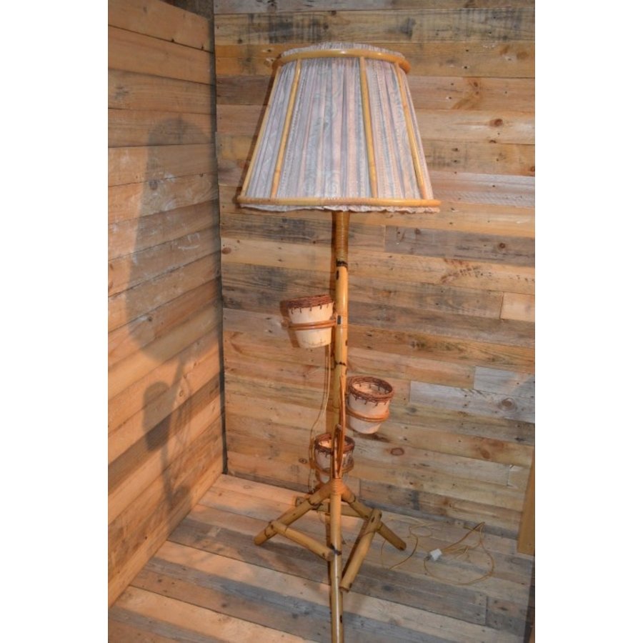 Retro rotan slanglamp met 3 planten hangers-6