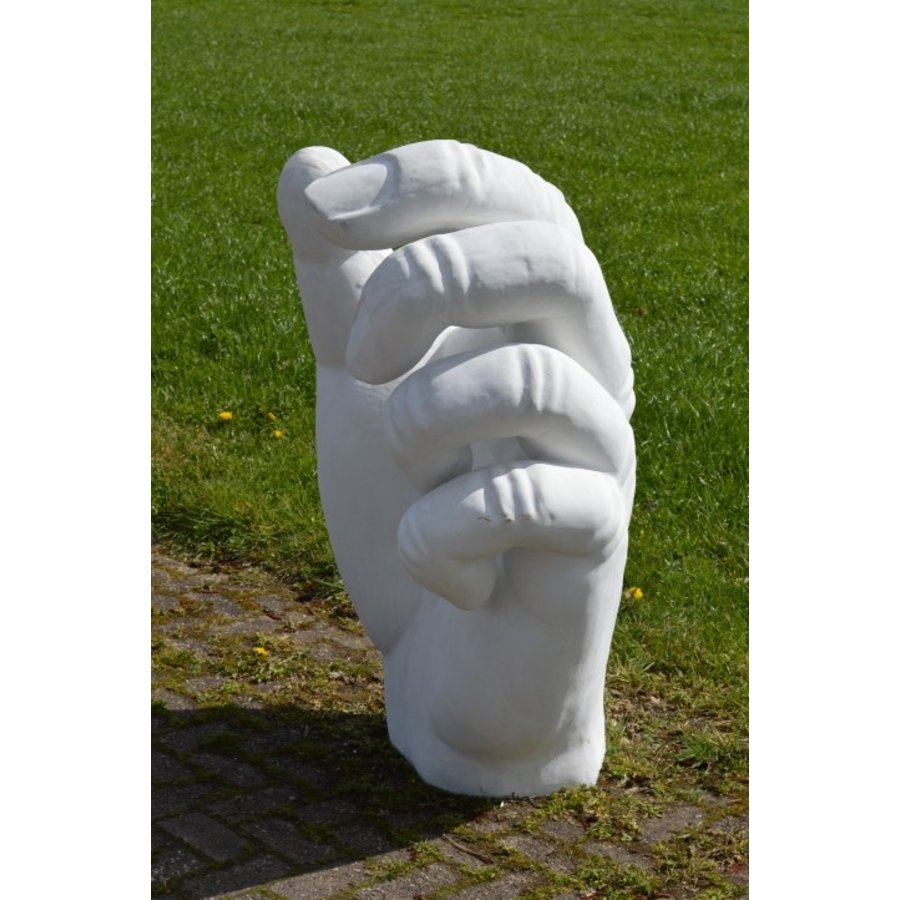 Betonnen hand staand boom vasthoudend tuinbeeld decoratie-5