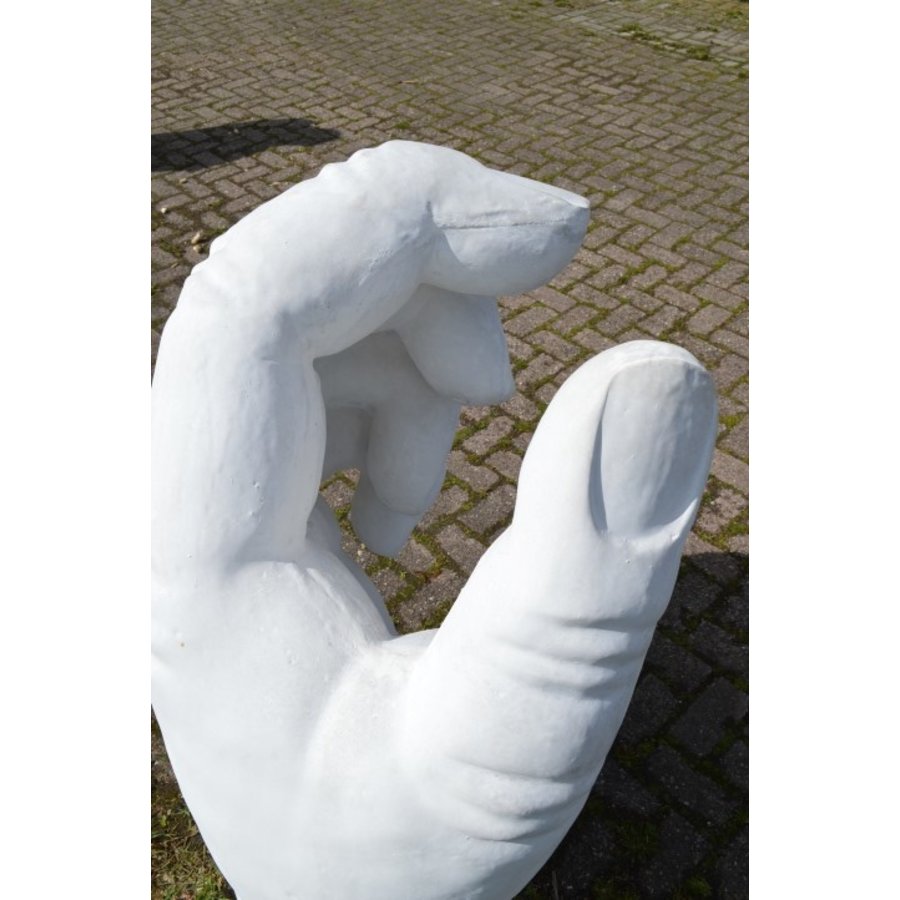 Betonnen hand staand boom vasthoudend tuinbeeld decoratie-7