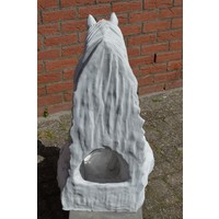 thumb-Betonnen beeld meisje met paard waterornament tuinbeeld-9