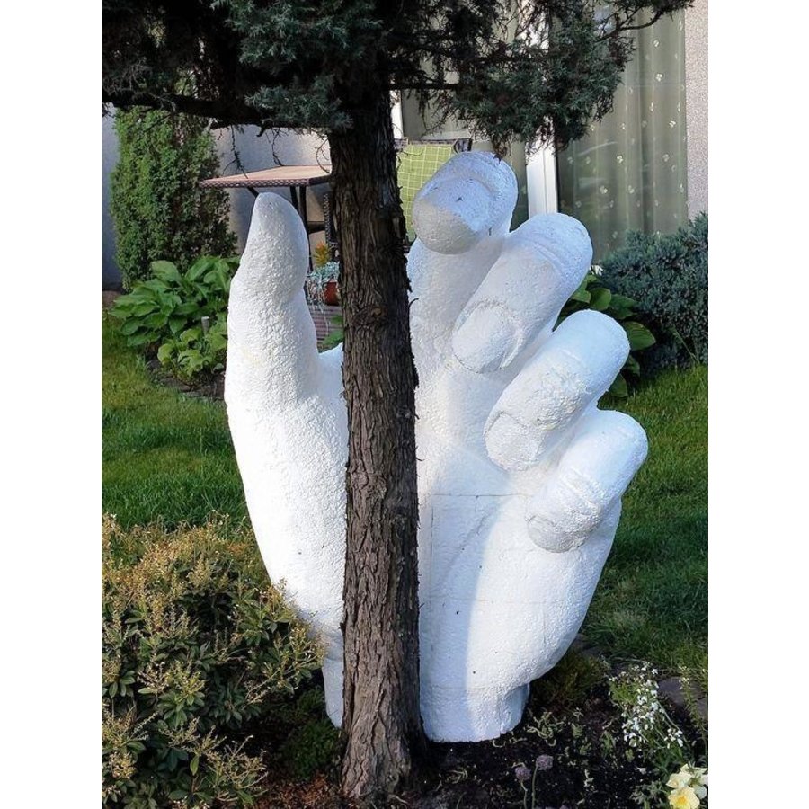 Betonnen hand staand boom vasthoudend tuinbeeld decoratie-3