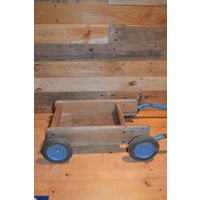 thumb-Vintage houten duwwagentje van Harlekijn – Speelkarretje van hout-5
