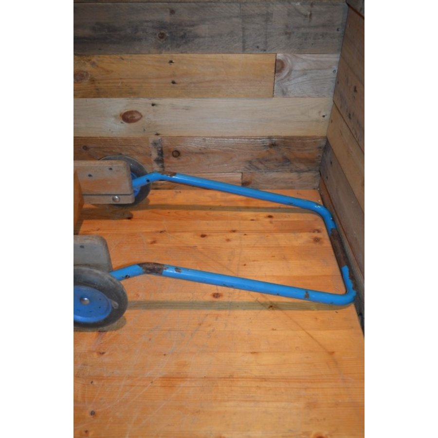 Vintage houten duwwagentje van Harlekijn – Speelkarretje van hout-6