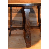 thumb-Oud eikenhouten bijzettafeltje met bewerkte poten – Opknapper tafel-2