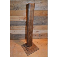 thumb-Set van 2 decoratieve teakhouten zuilen op vierkante voet-4