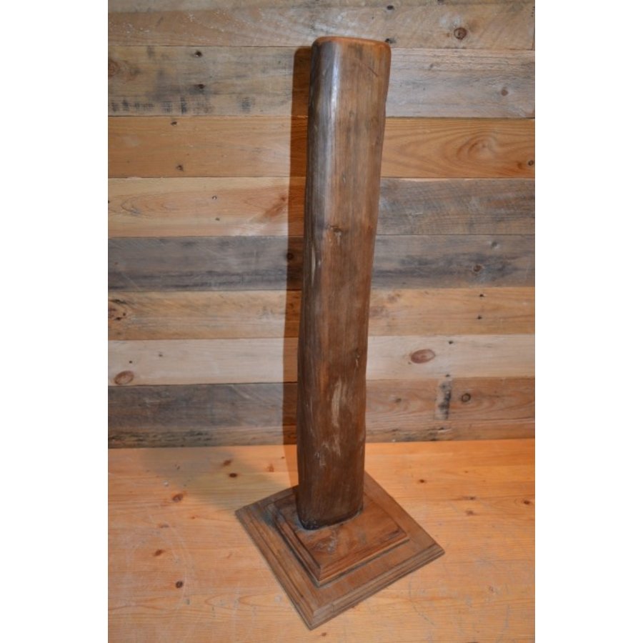 Set van 2 decoratieve teakhouten zuilen op vierkante voet-4