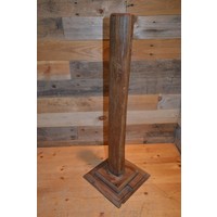 thumb-Set van 2 decoratieve teakhouten zuilen op vierkante voet-5