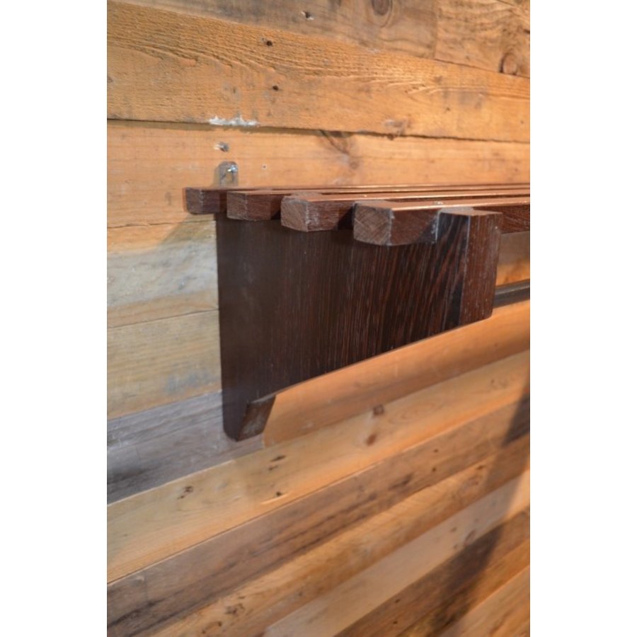 Massieve wengé houten kapstok met hoedenplank-2