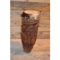thumb-Afrikaanse djembe trommel met sierlijk houtsnijwerk-3