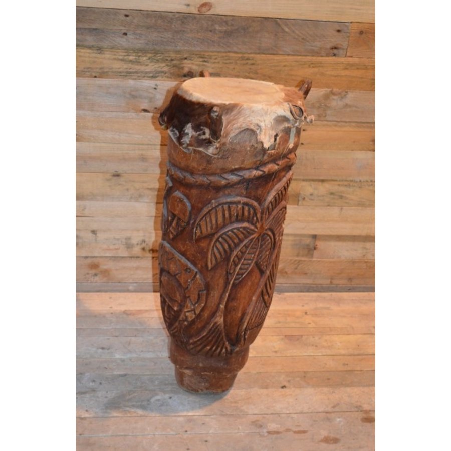 Afrikaanse djembe trommel met sierlijk houtsnijwerk-3