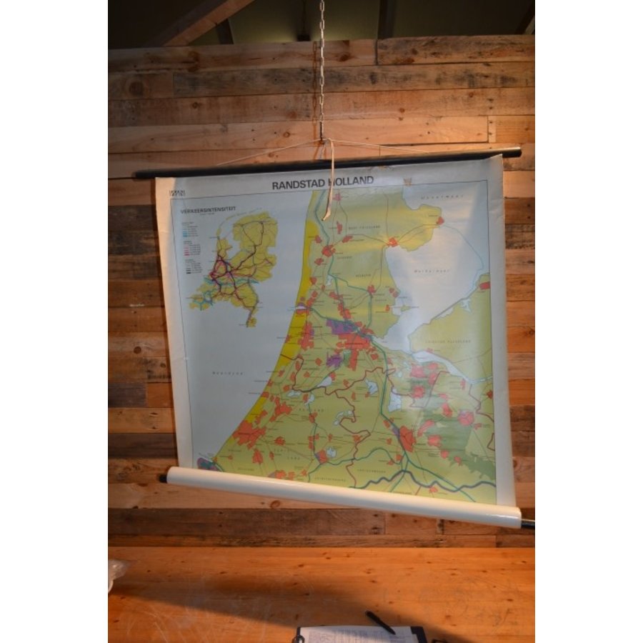 Vintage topografie schoolkaart Randstad Holland-1