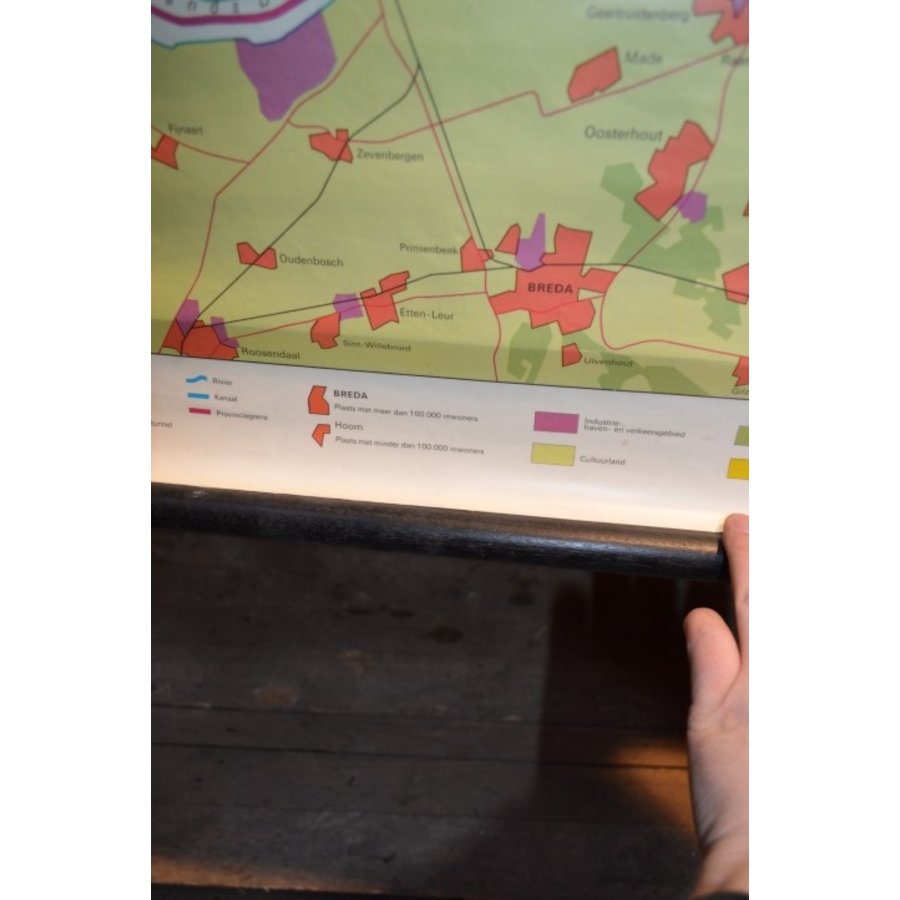 Geleefde vintage Nederlandse schoolkaart-4