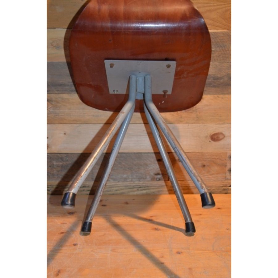 Retro Flötotto kinderstoel met metaal en hout-3
