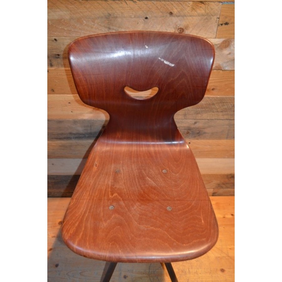 Retro Flötotto kinderstoel met metaal en hout-7