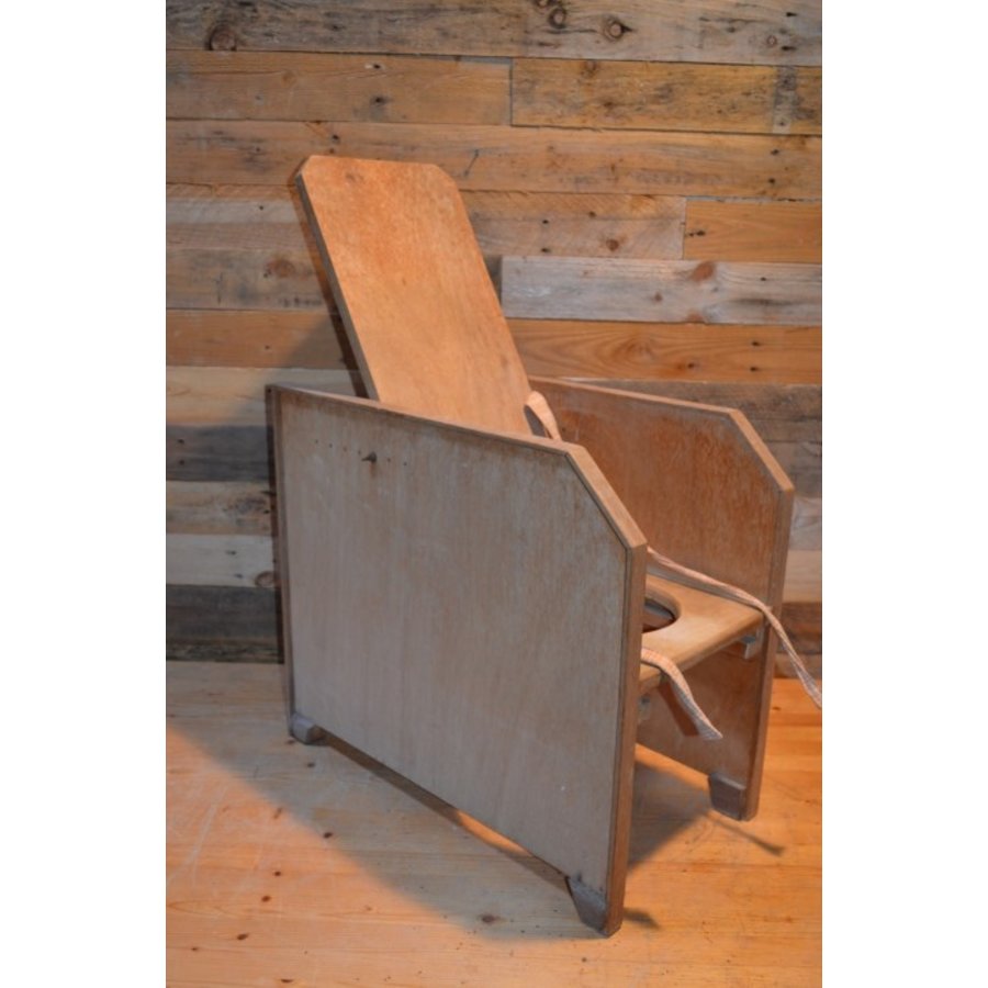 Retro houten kinder po stoel verstelbaar-3