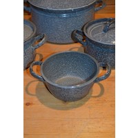 thumb-Vintage geëmailleerde pannenset grijs gewolkt – 4 pannen met deksels-3