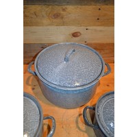 thumb-Vintage geëmailleerde pannenset grijs gewolkt – 4 pannen met deksels-5