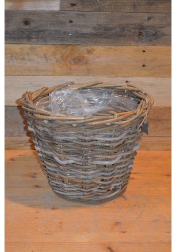 Plantenmandje riet vintage 