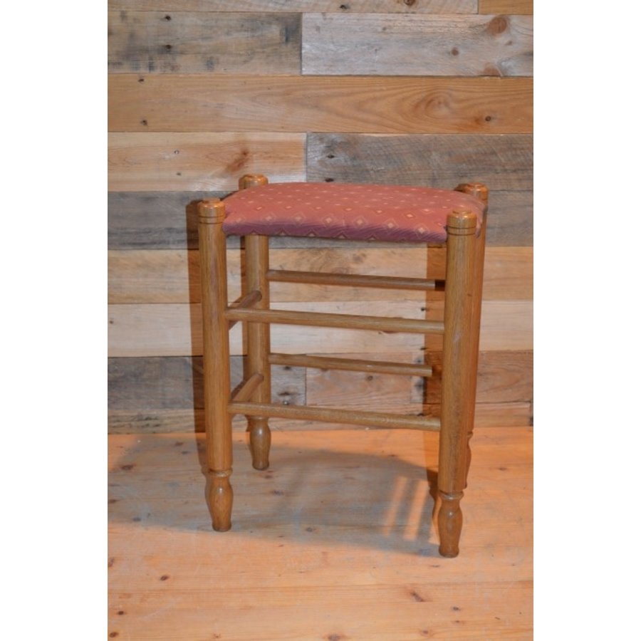 Zitkrukje blank eiken met gestoffeerde zitting-2