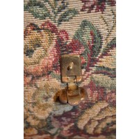 thumb-Vintage gobelin handtas met leren klep-8
