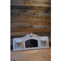 thumb-Brocante spiegel met facetglas en schapjes-2