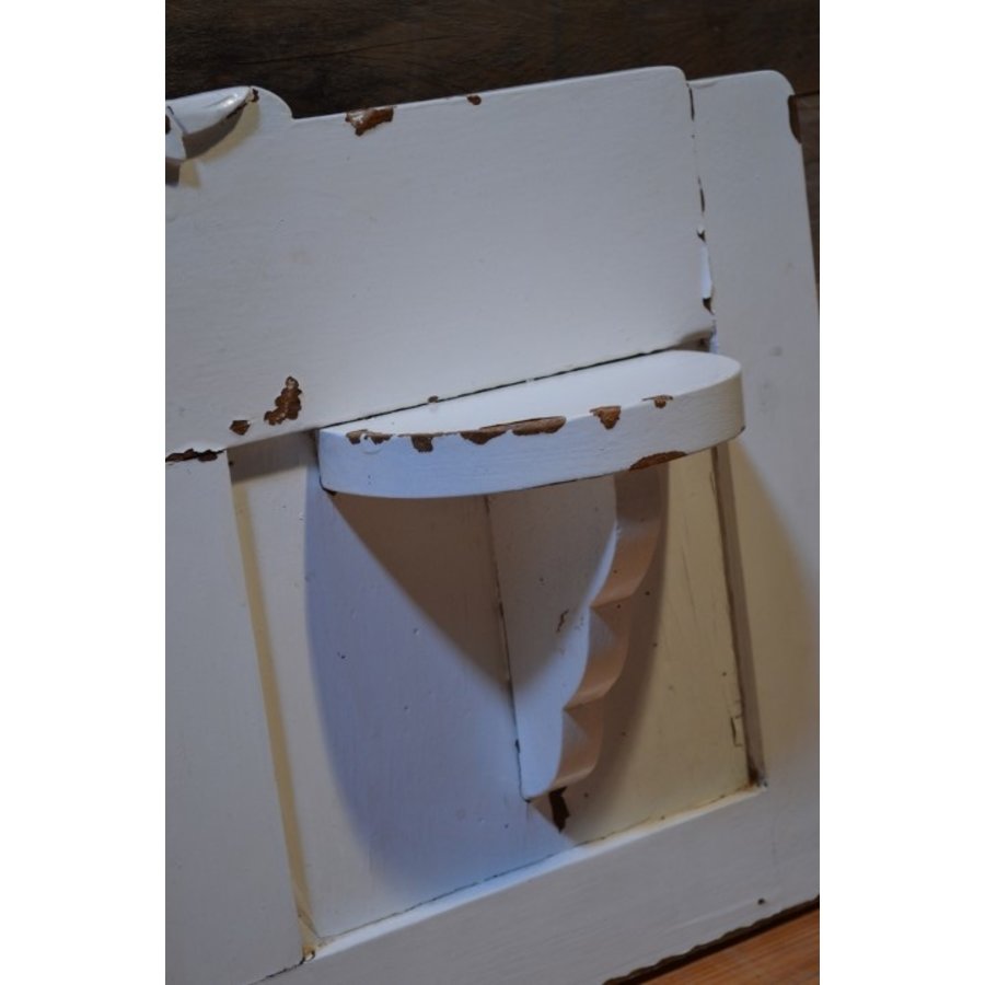 Brocante spiegel met facetglas en schapjes-3