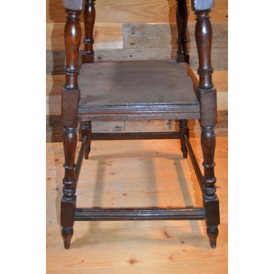 Bijzettafeltje of plantentafeltje oud eiken vierkant-4