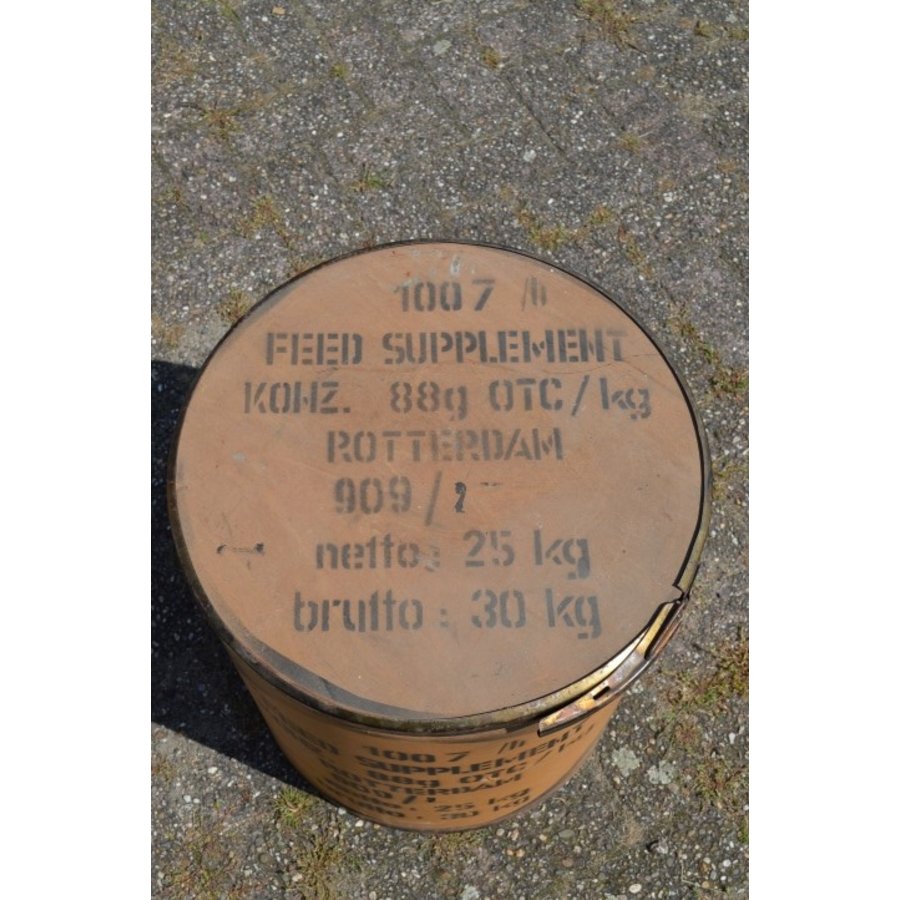 Vintage kartonnen transport ton met multiplex deksel-3