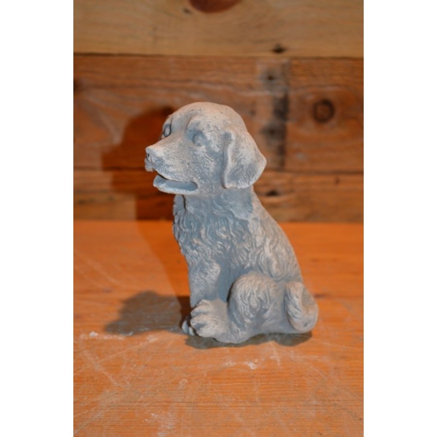 Klein betonnen hondje dat lijkt op een Golden Retriever-1