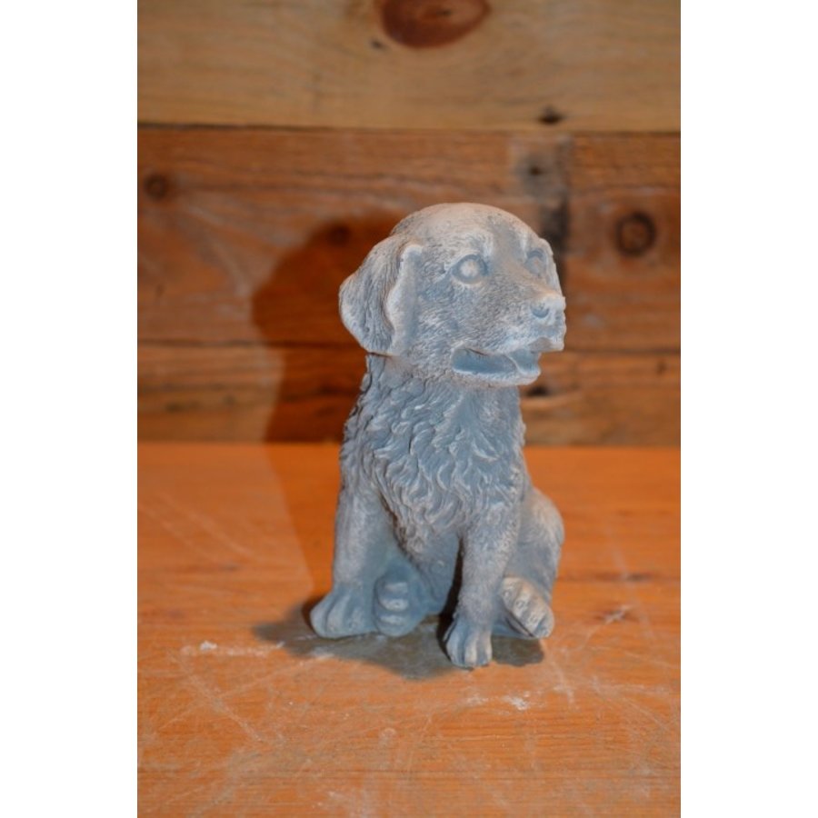 Klein betonnen hondje dat lijkt op een Golden Retriever-2