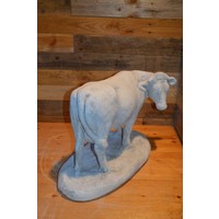 thumb-Betonnen koe die naar rechts kijkt, natuurgetrouw tuinbeeld-5