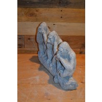 thumb-Betonnen beeld van drie apen die zien, horen en zwijgen uitbeelden-2