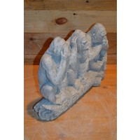 thumb-Betonnen beeld van drie apen die zien, horen en zwijgen uitbeelden-5