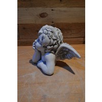 thumb-Lief betonnen beeldje van een denkend engeltje met vleugels-3