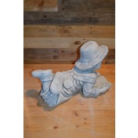 thumb-Betonnen kinderbeeld van lezende jongen – levensecht tuinbeeld-5