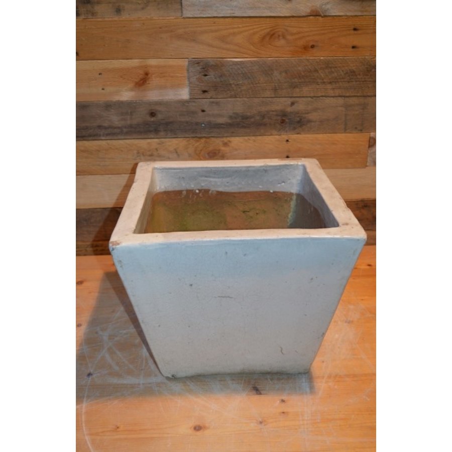 Vierkante bloembak geglazuurd-2