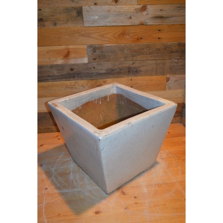 Vierkante bloembak geglazuurd-1