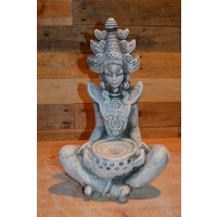 thumb-Shiva in vrouwelijke gedaante – betonnen beeld met kaarsenbakje-1