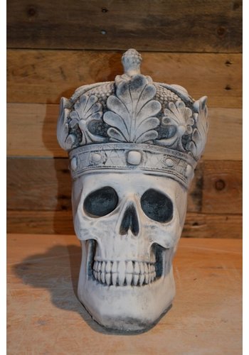 Betonnen beeld Schedel met kroon 