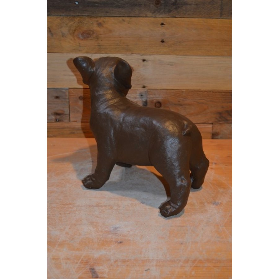 Franse Bulldog beeld van gietsteen-3