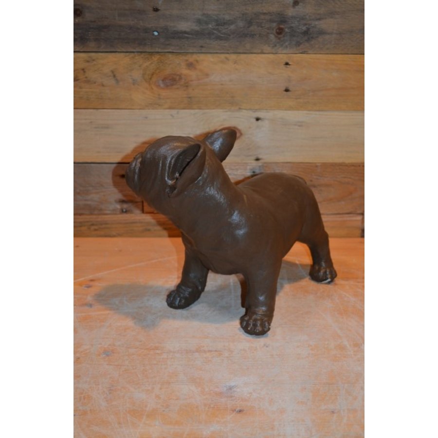 Franse Bulldog beeld van gietsteen-4