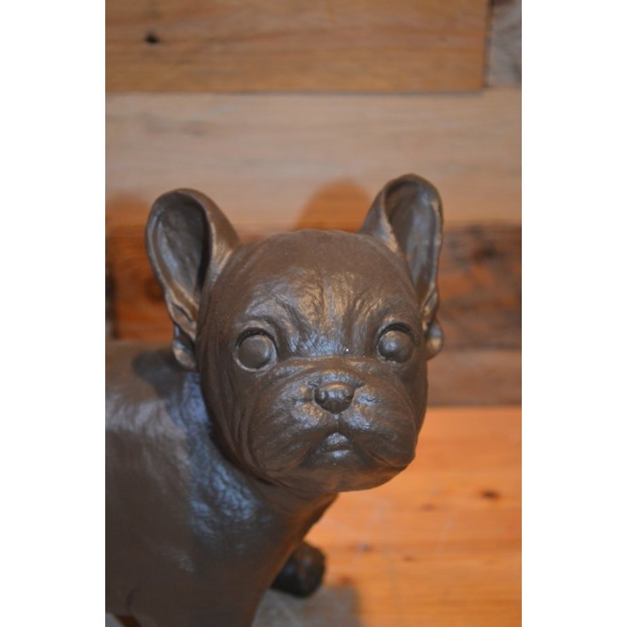 Franse Bulldog beeld van gietsteen-5