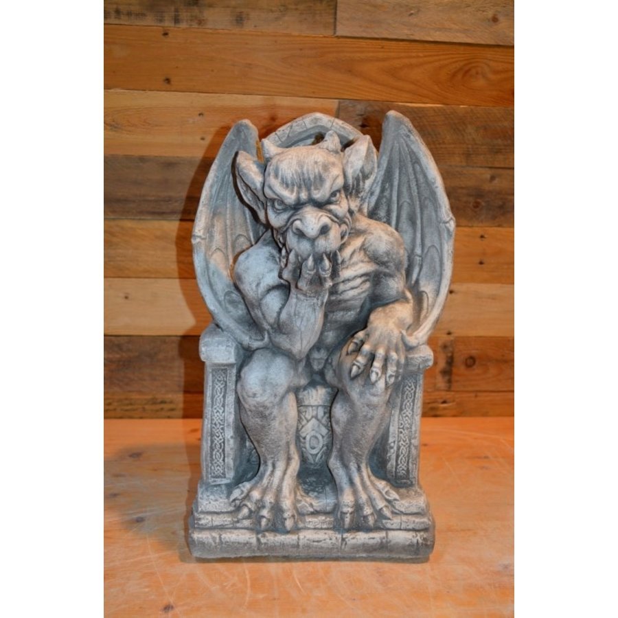 diefstal stoom Tegenslag Gargoyle beeld│waterspuwer│gothic gargouille│op troon│Loodsvol.com -  Loodsvol.com