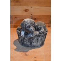 thumb-Betonnen beeld puppy’s in plantenbakje decoratief-1