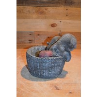 thumb-Gietsteen beeld puppy’s in plantenbakje met appel-4