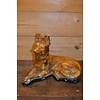 LoodsVol, Tweedehands Vintage liggende herdershond van geglazuurd gips