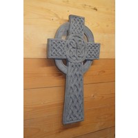 thumb-Keltisch kruis van beton als wanddecoratie of gedenksymbool-2